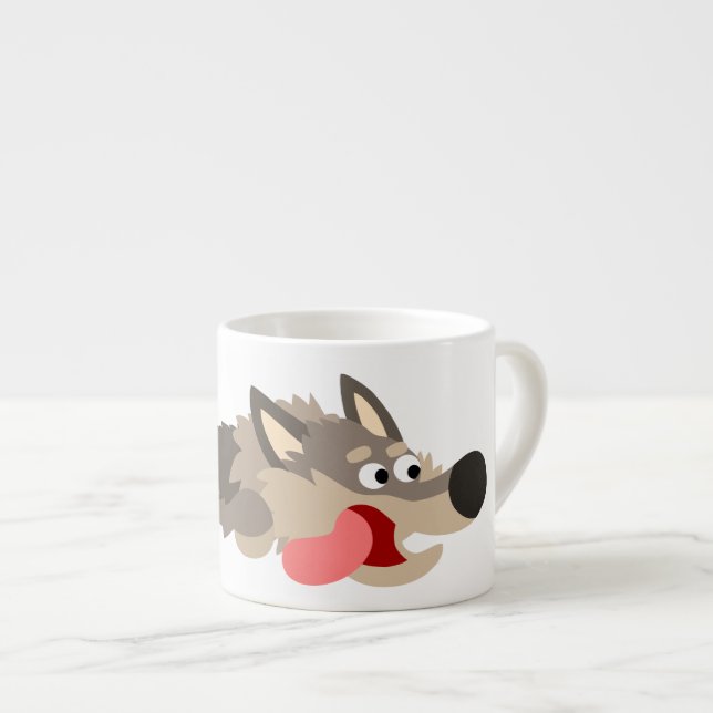 Xícara De Espresso Wolf Espresso Mug, Um Cartoon De Frota Bela (Frente Esquerda)