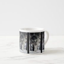 Wolf & Snowy Forest Espresso Café Mug