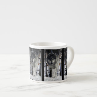 Xícara De Espresso Wolf & Snowy Forest Espresso Café Mug
