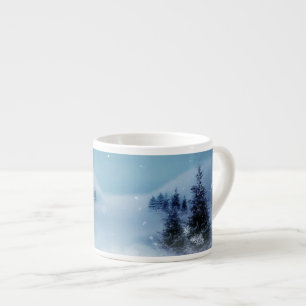 Xícara De Espresso Wonderland de inverno à noite