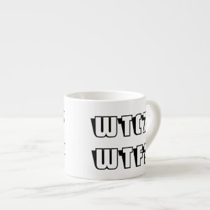 Xícara De Espresso WTC 7 WTF? Letras Contornadas Pretas
