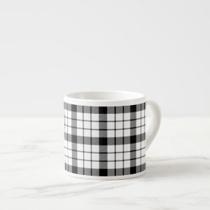Xícara De Espresso Xadrez branca preta MacFarlane tartan