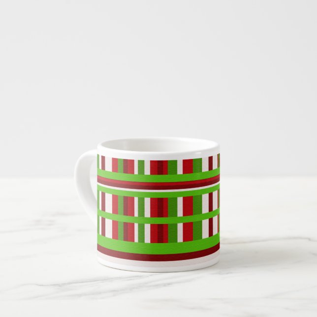 Xícara De Espresso Xadrez de Natal (Frente Esquerda)
