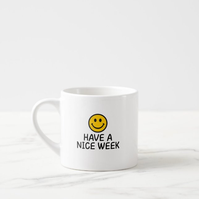 Xícara De Espresso Yellow Smiling Face Kind Words (Esquerda)