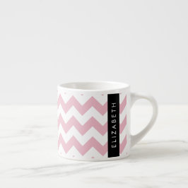 Xícara De Espresso Zigzag Rosa, Chevron Rosa, Padrão Onda, Seu Nome