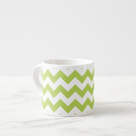 Xícara De Espresso Zigzag Verde, Chevron Verde, Padrão Geométrico