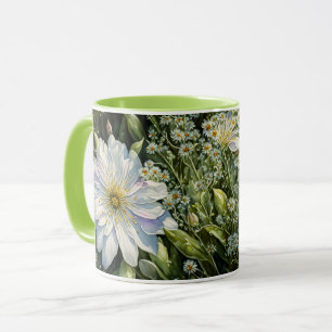 Xícara de Flor Branco de Jardim Floral