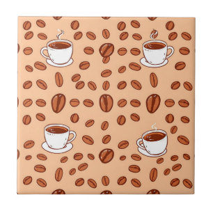 Xícara de Grãos de Café Padrão Aconchegante