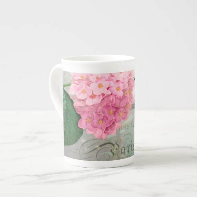 Xícara de Hydrangea Mug, Rosa (Frente Esquerda)