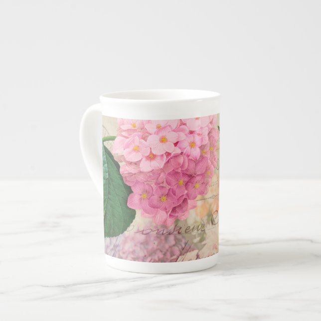 Xícara de Hydrangea Mug, Rosa (Frente Esquerda)