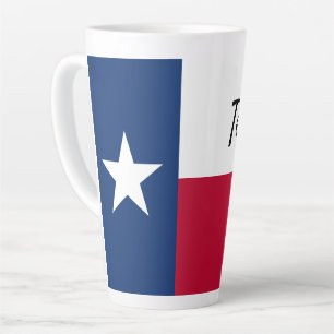 Xícara de latte com bandeira do Texas