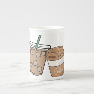 Xícara de Papel Amante de Café Fofo   Café Gelado 