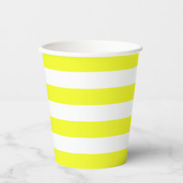 Xícara de papel de distribuição amarela e branca