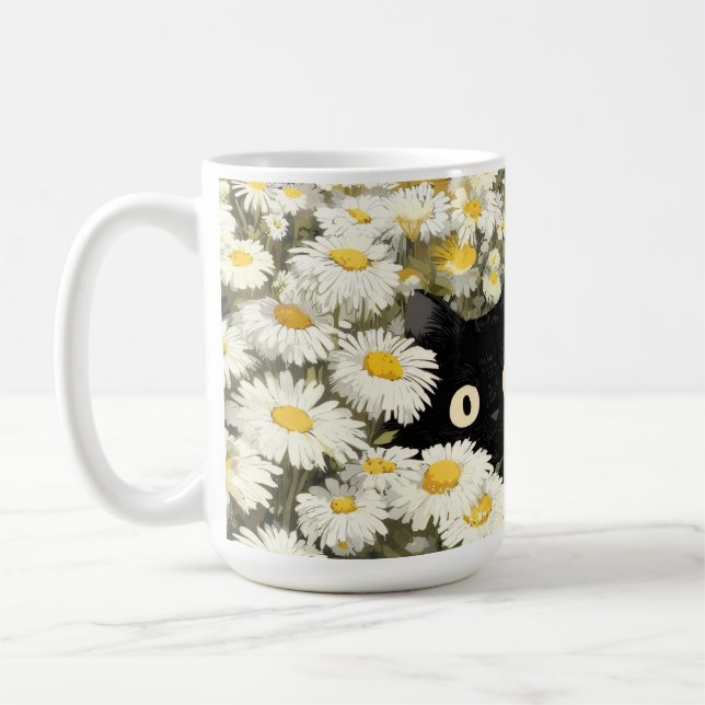 Xícara Gato Preto Floral (Esquerda)