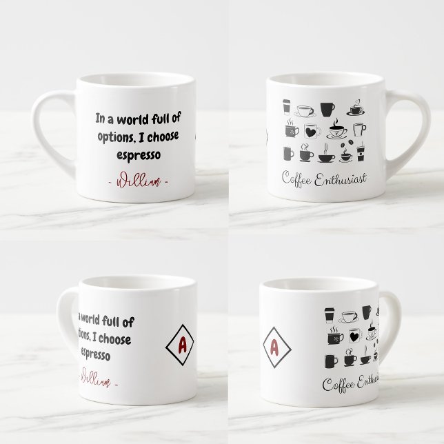 Xícara Pequena de Café Espresso Nome Personalizado (Quote coffee mugs
)