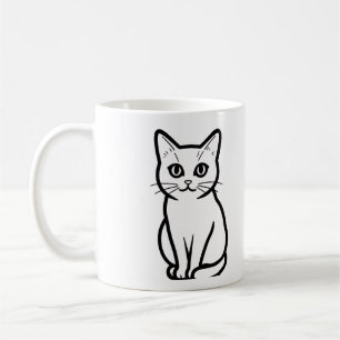 Xícara Silhueta de Gato Minimalista