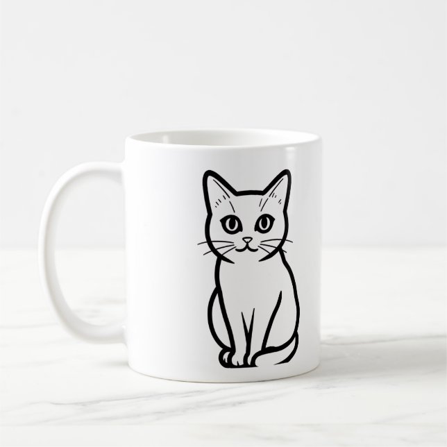 Xícara Silhueta de Gato Minimalista (Esquerda)