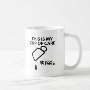 Xícara Vazia de Cuidado Caneca Divertida
