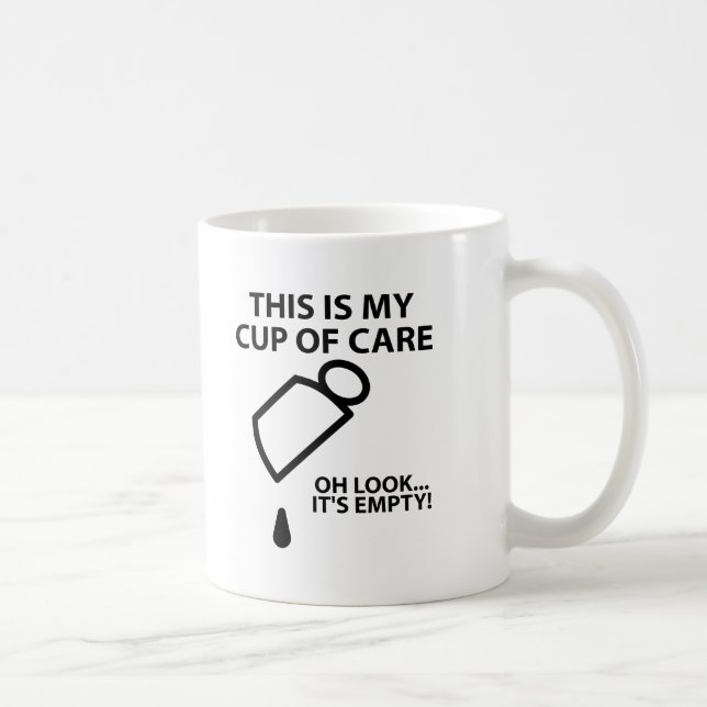 Xícara Vazia de Cuidado Caneca Divertida (Direita)