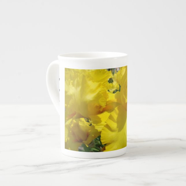 Xícaras de chá do Tea Party Flores de Íris Amarela (Frente Esquerda)