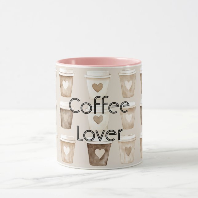 Xícaras de Coração de Café com Creme (Centro)