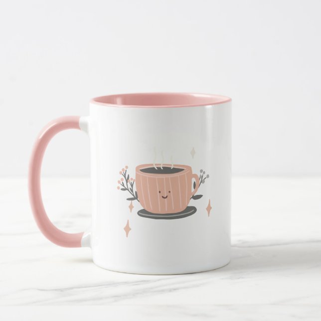 Xícaras e Canecas de Café Texturizadas Rosa (Esquerda)
