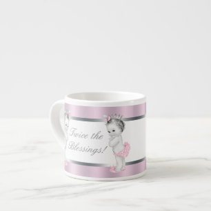 Xícaras para gêmeas bebê menina Princesa Rosa