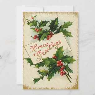 XM vitoriano como saudações Cartão de Natal Simple