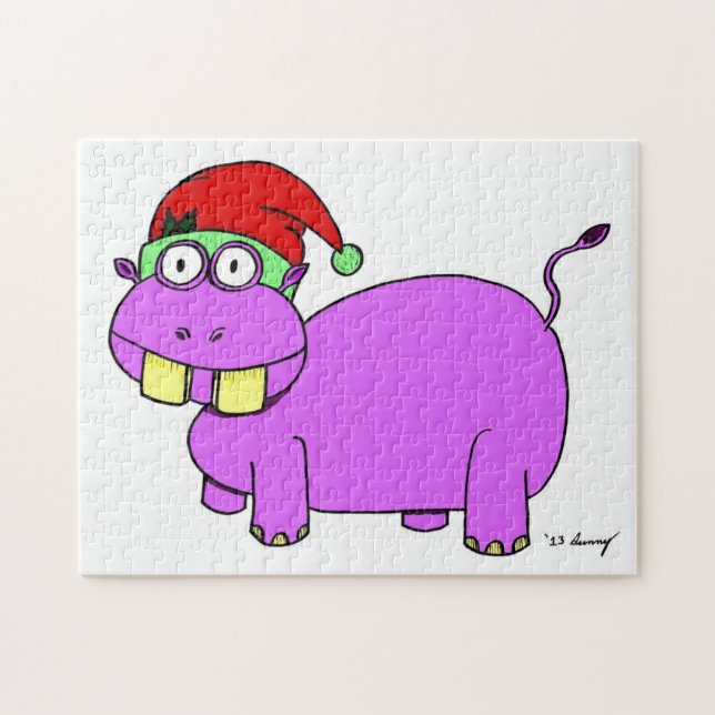 Xmas Hippo Quebra-cabeça (Horizontal)