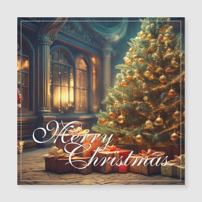 Xmas Motif com presentes na árvore de Natal (Frente)