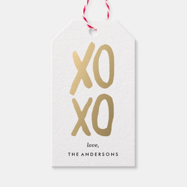 XOXO em branco | Etiquetas para presentes (Frente)