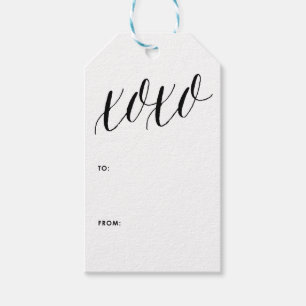 XOXO Etiqueta de Presente para Caligrafia Modern