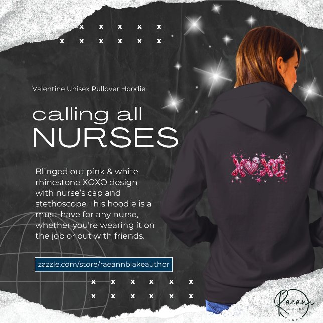XOXO Nurse's Valentine's Unisex Pullover Hoodie (Criador carregado)