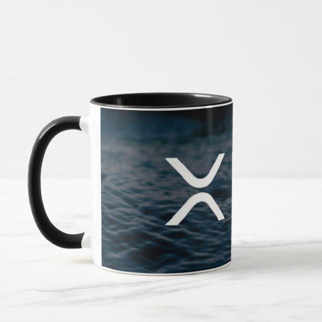 xrp, caneca de café preto da ondinha (Esquerda)