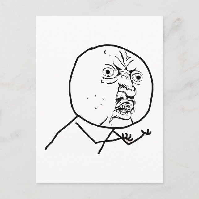 Y U NO (Original) - Cartão Postal Vertical (Frente)