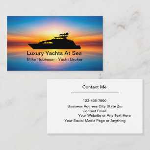 Yacht Broker E Dealer Cartões de visitas Sunset