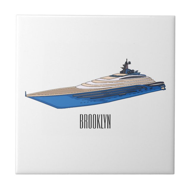 Yacht cartoon illustration  (Frente)
