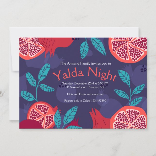 Yalda Convites à Noite (Frente)