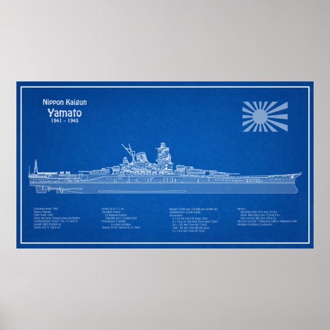 Yamato - Planos de Impressão Blueprint de Entrega  (Frente)