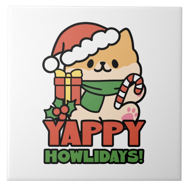 Yappy Howlidays - Bela Cartoon de Cão de Natal (Frente)