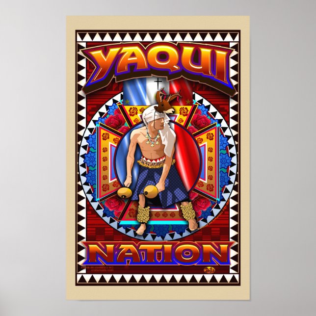 Yaqui Nation Deer Dancer art Impressão poster (Frente)