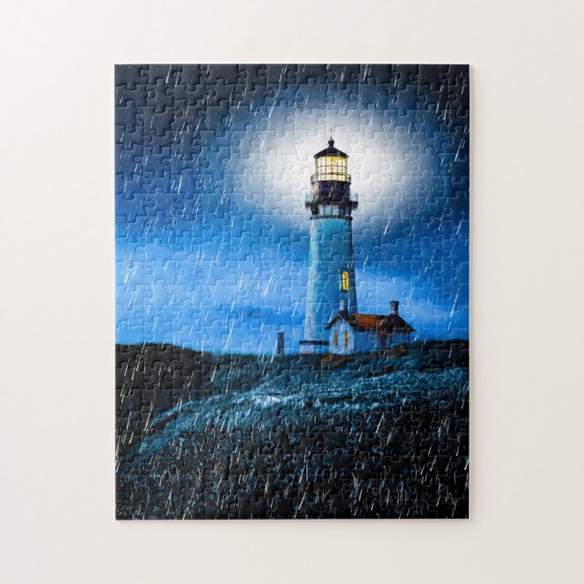 Yaquina Head Lighthouse Art Quebra-cabeça (Vertical)
