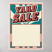 Yard Sale sinal de vintage poster retro stripes co