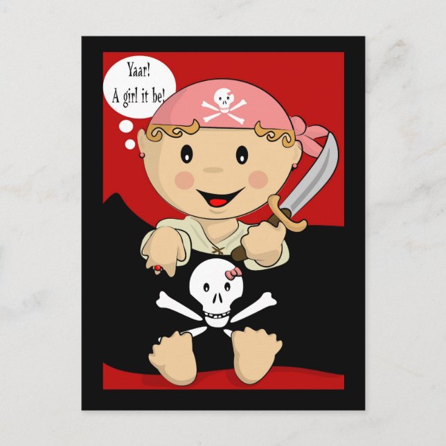 Yarrr! Uma menina é! Cartão postal (Frente)