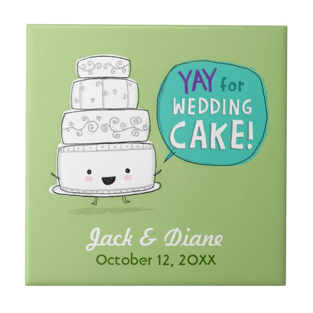 YAY para Bolo de Casamento! Design humorístico com (Frente)