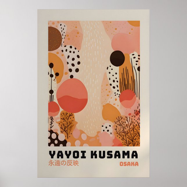 Yayoi Kusama Impressão - Arte de Parede Japonesa - (Frente)
