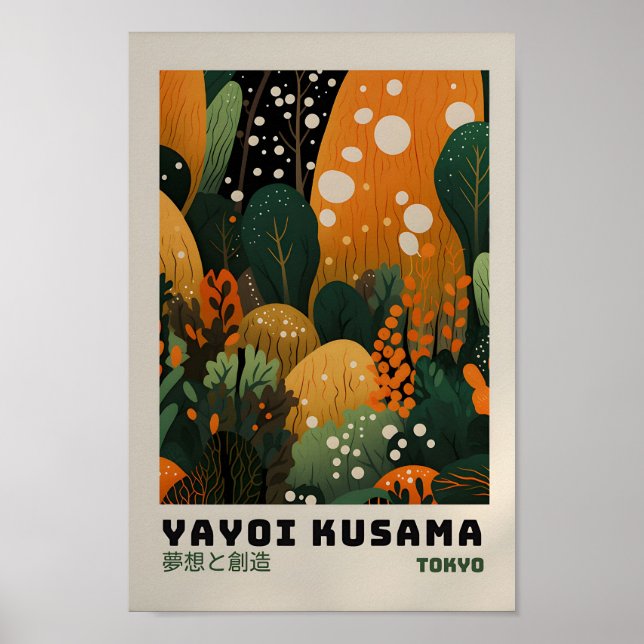 Yayoi Kusama Inspirou o Impressão de Arte Abstrato (Frente)
