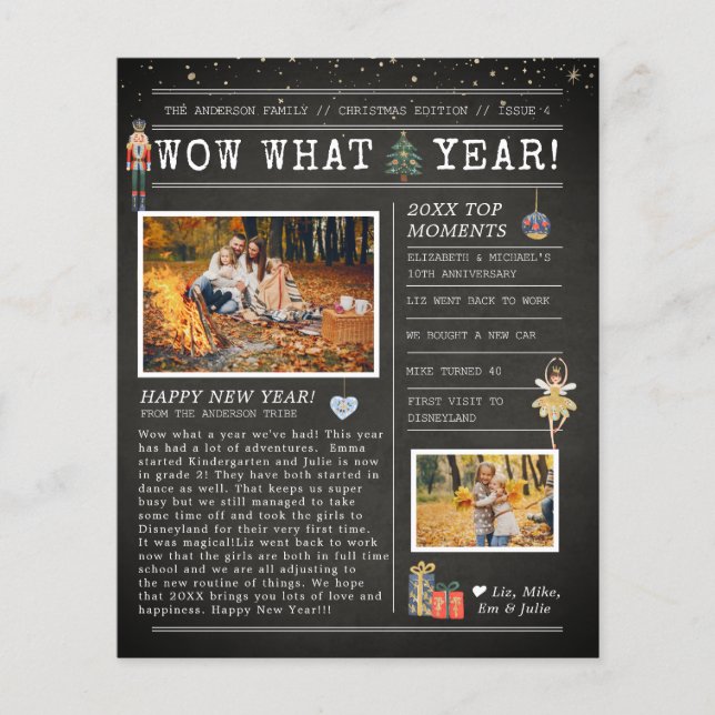 Year in Review Letter | Family Christmas Flyer (Frente)