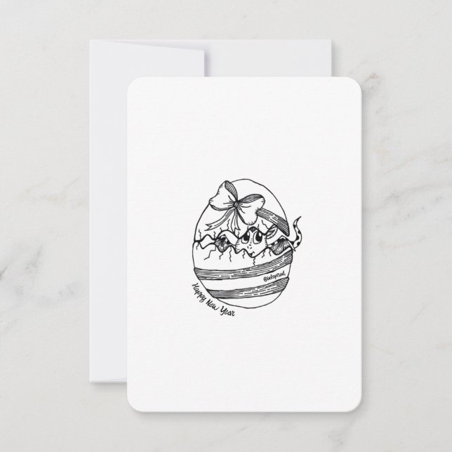 Year of the Dragon, Happy New Year, Cute Flat Card (Frente)