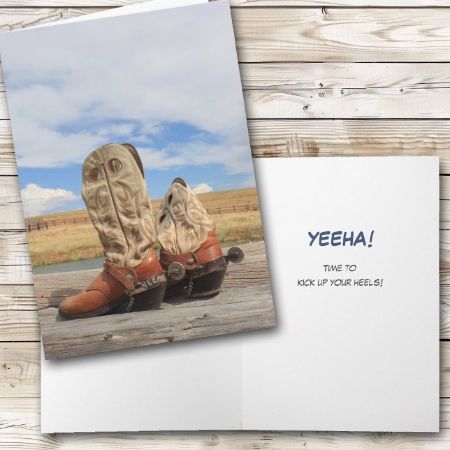 Yeeha! Celebração de Bota Western Cartão para Toda (Criador carregado)